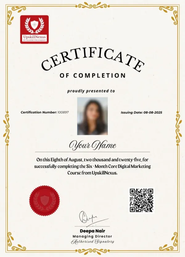 Digital Marketing Course Certificate